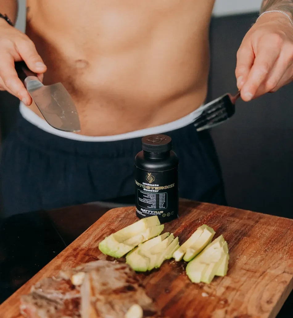 Ultimate Testosterone Booster on a kitchen board