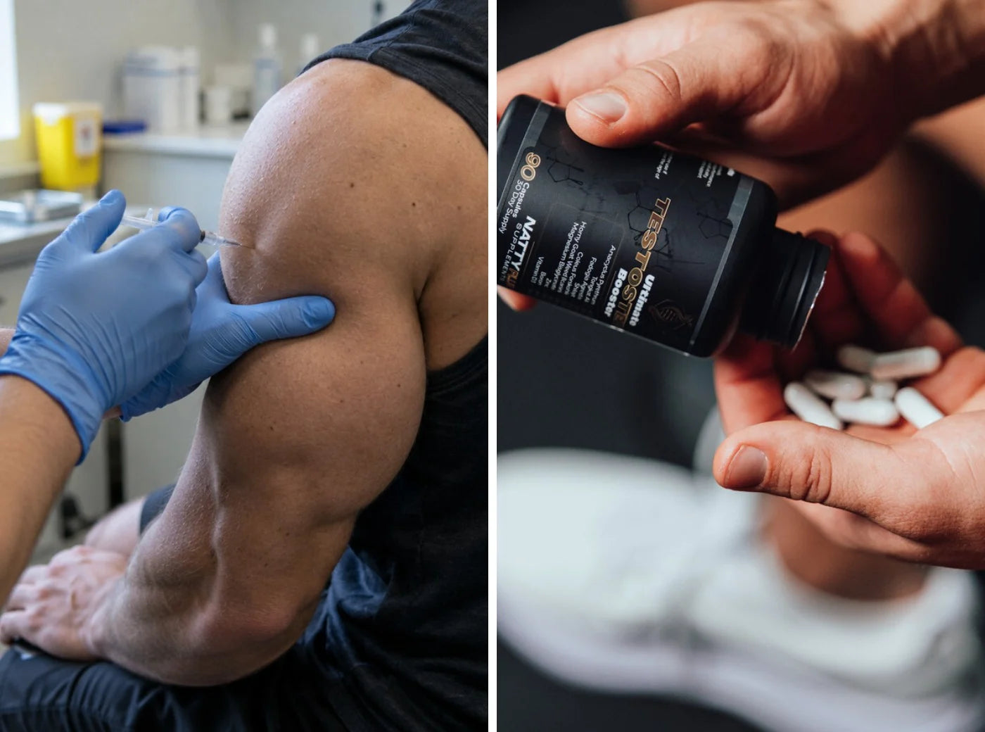 TRT injection beside the Ultimate Testosterone Booster